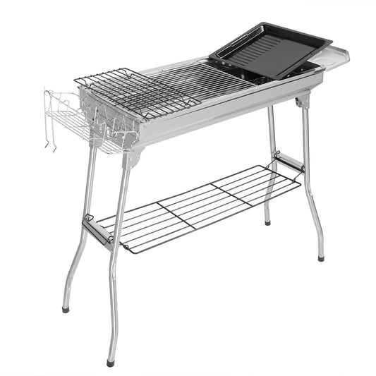 Ktaxon 39'' Grills BBQ Charcoal Grill Stainless Steel Fordable Grills - Silver