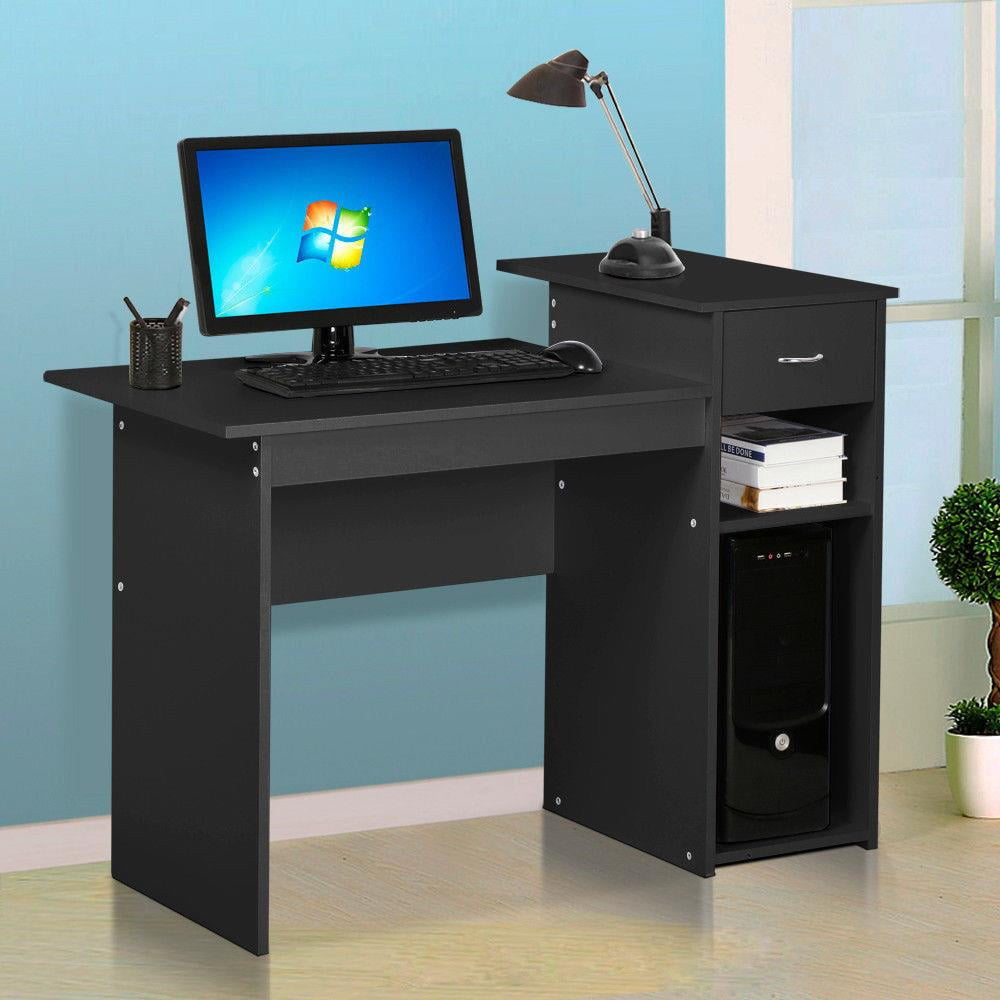 Ktaxon Writing Computer Lap Desk for Home Office, Desk Computer Table Study Writing Desk Workstation with Drawer Shelving