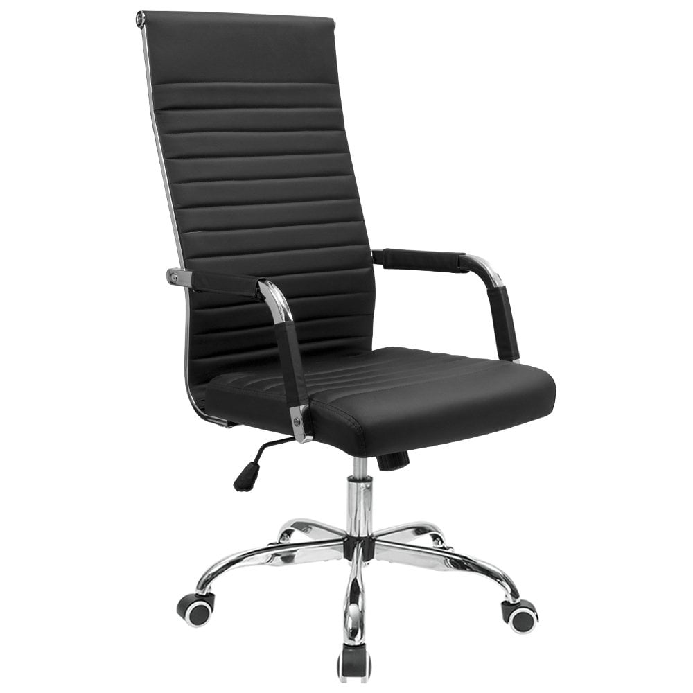 Lacoo High-Back Office Chair Faux Leather Executive Chair with Lumbar Support, Black