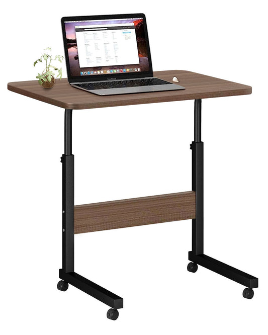 Laptop Desk Adjustable Desk Standing Desk Home Office Desks for Small Spaces Portable Desk Table for Bedrooms, Study Desk Mobile Rolling Computer Work Desk on Wheels