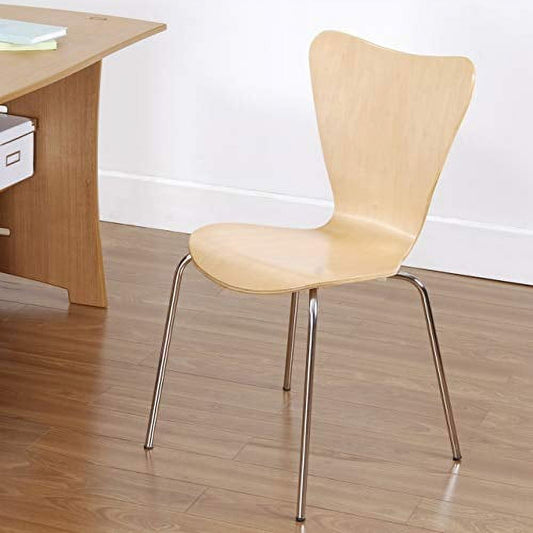 Legaré Furniture Modern Ergonomic Bent Plywood Chair for The Home, Office, or Work Space, White