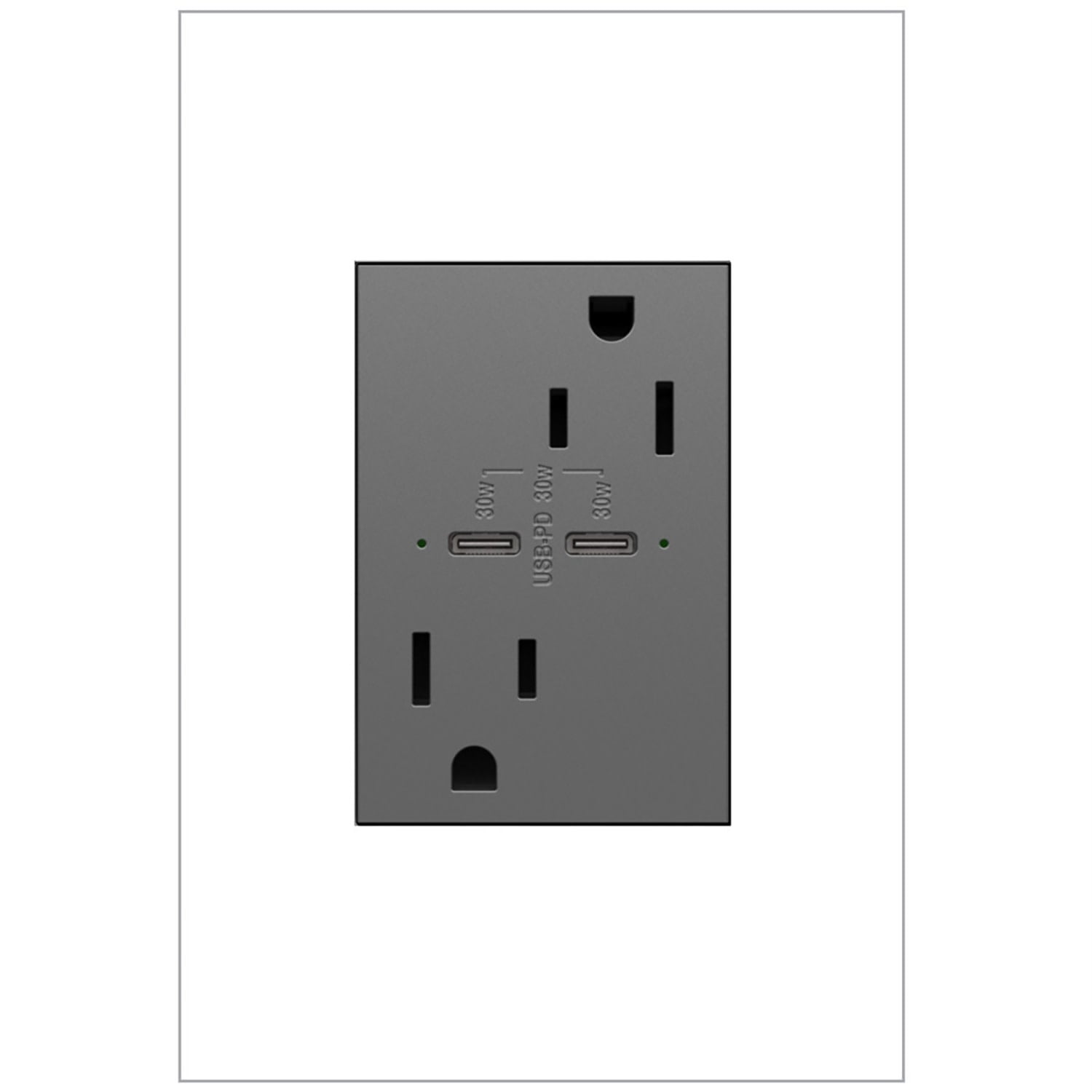 Legrand Artrusb15pd304 Adorne 15 Ampere Tamper Resistant Electrical Outlet - Magnesium