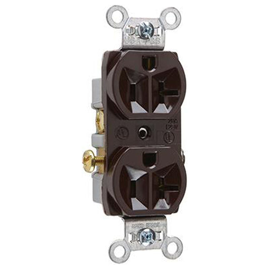 Legrand CR20CC12 Pass & Seymour Duplex Outlet, Heavy-Duty, Brown, 125-Volt, 20-Amp - Quantity 12