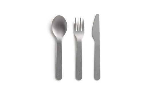 Lekue Basics To Go Cutlery Set includes Fork, Knife, and Spoon