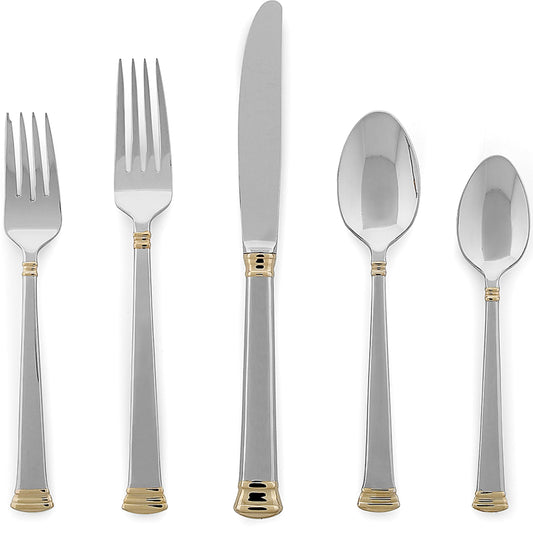 Lenox Eternal Gold Flatware 5-Piece Place Setting, Service for 1, Stainless - 9828092