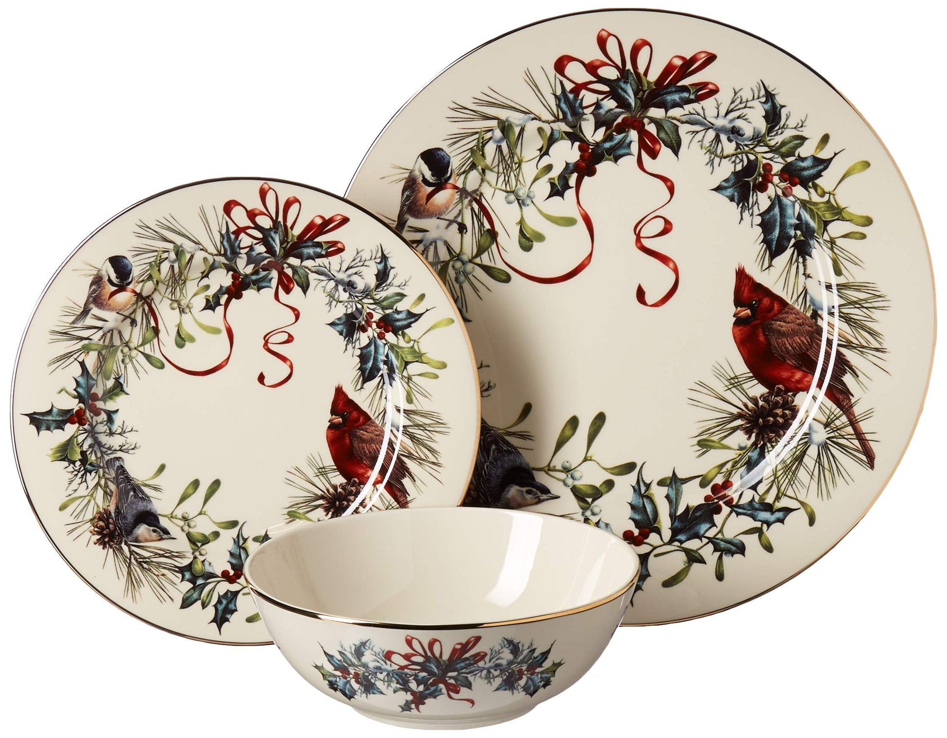 Lenox 883433 Winter Greetings Dinnerware Place Setting, Multicolor