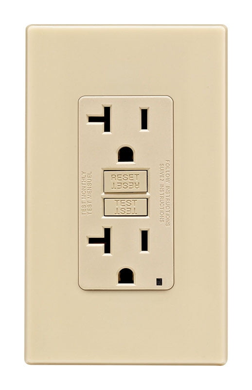 Leviton 20 amps 125 V Ivory GFCI Outlet 5-20R 1 pk