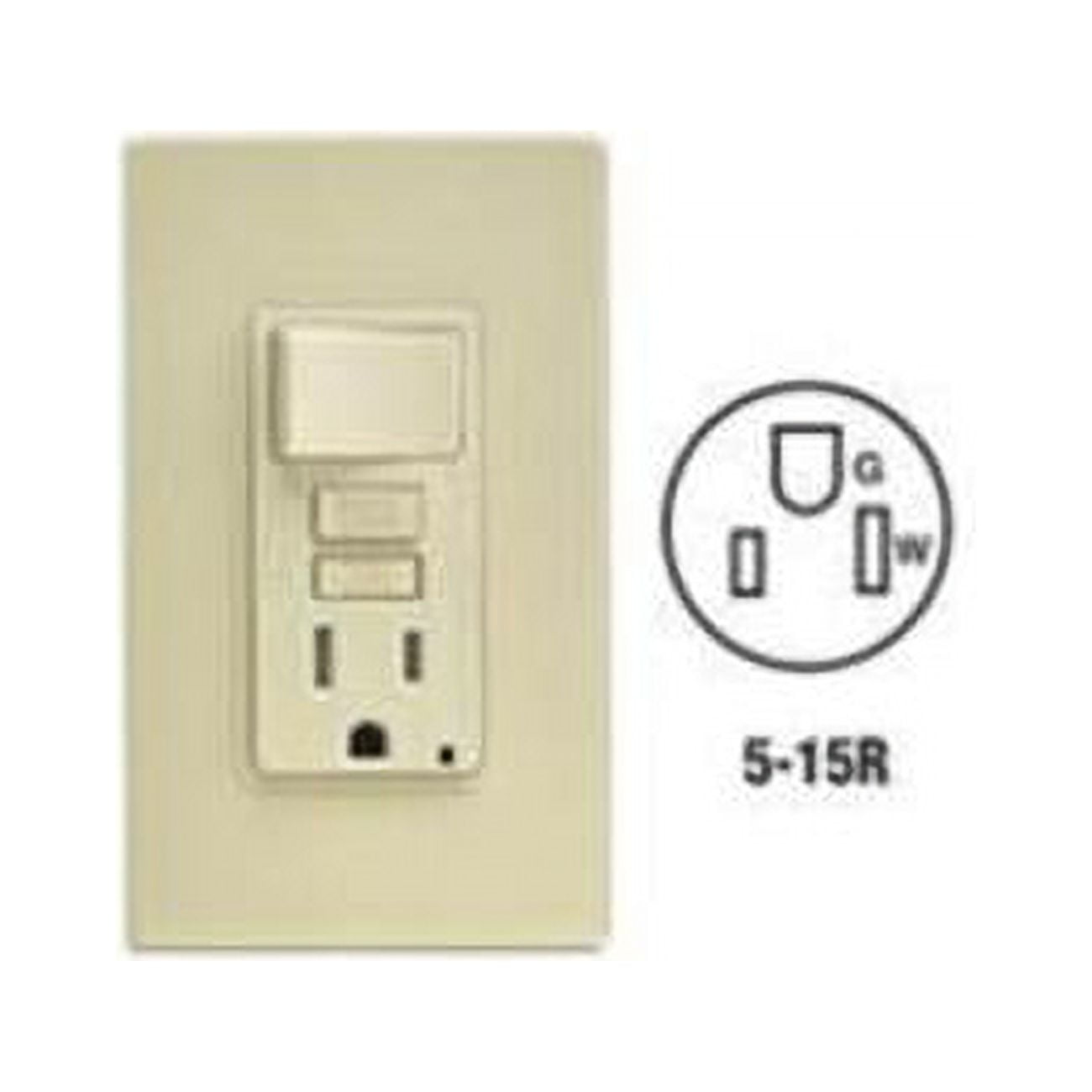 Leviton C91-GFSW1-00I 15 Amp Ivory SmartlockPro Self-Test GFCI