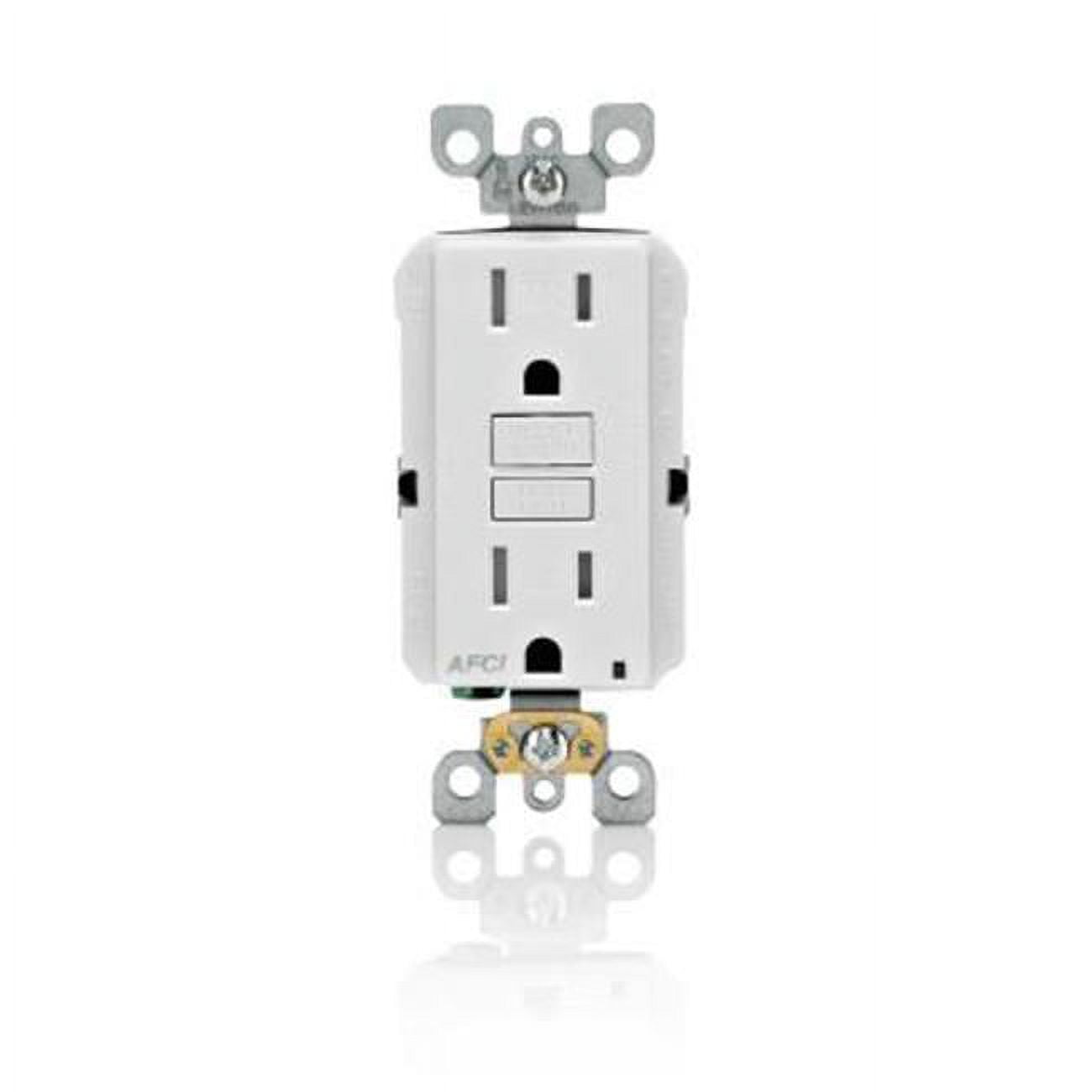 Leviton SmartlockPro 15 amps 125 V Duplex White AFCI Outlet 5-15R 1 pk