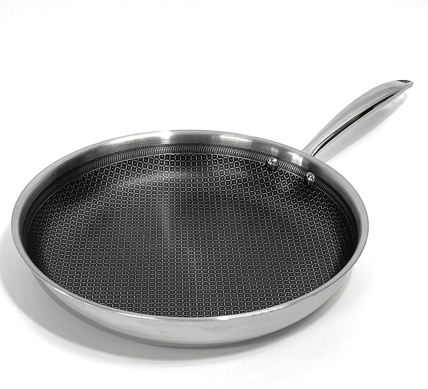 Lexi Home 12” Diamond Tri-Ply Non Stick Frying Pan Stainless Steel Cookware