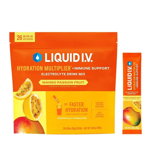 Liquid I.V. Hydration Multiplier Plus Immune Support, Mango Passionfruit (26 Ct)