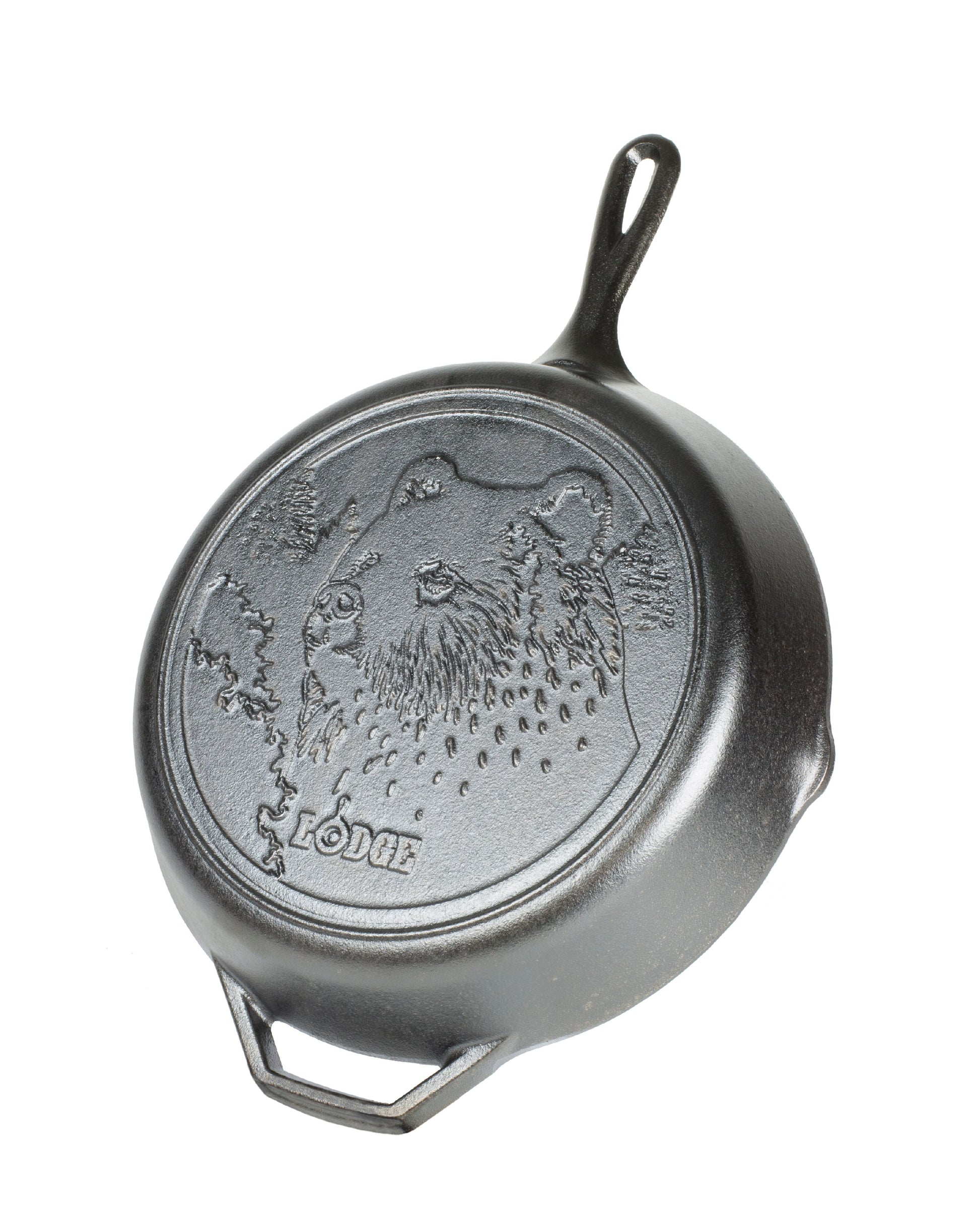 Lodge Wildlife Series 12" Cast Iron Skillet w/ Bear Scene, L10SKWLBR