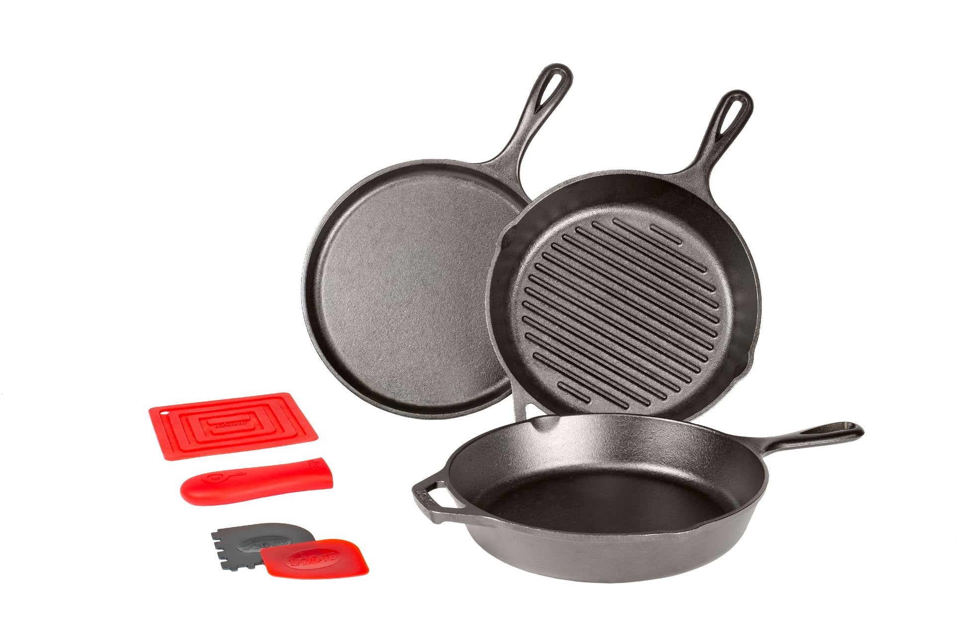 Lodge Cast Iron Pre-Seasoned Cast Iron 6 Piece Cookware Set, L6SPA41