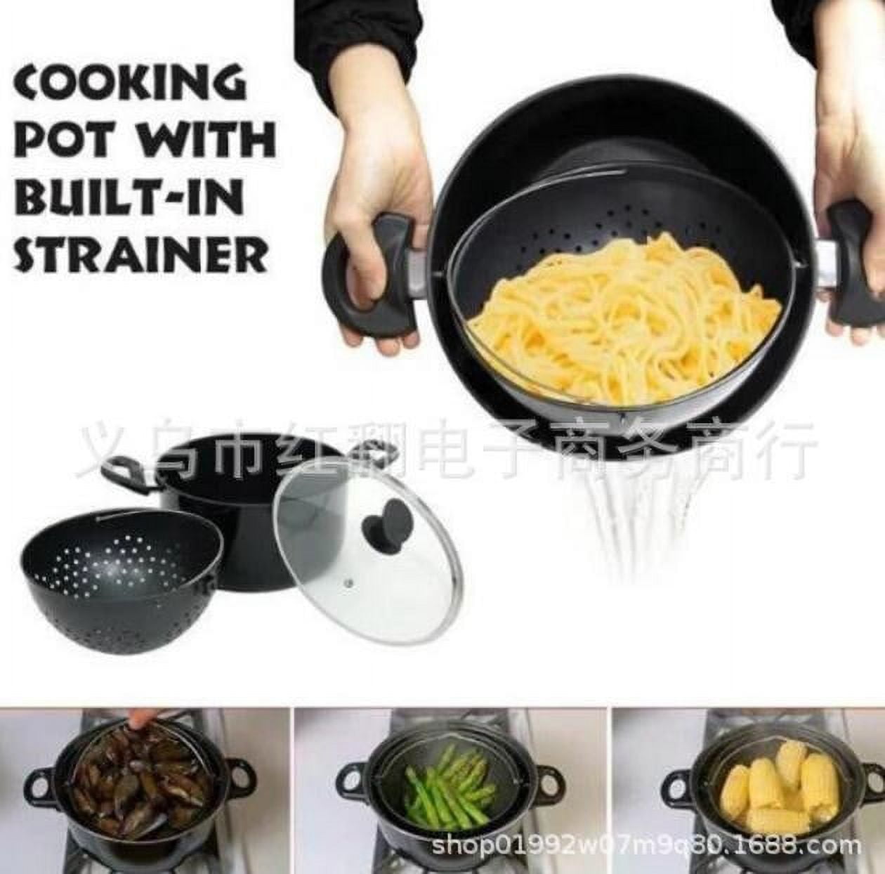 Lognanla Clearance！ Pots And Pans Set Non Stick World'S Greatest Pot 2-In-1Pot Black