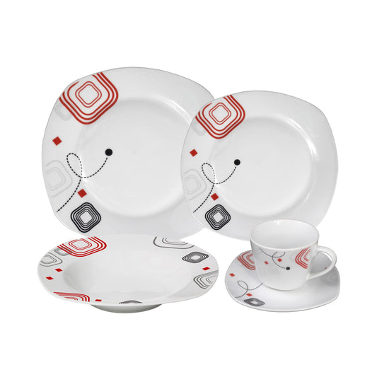 Lorren Home Trend Porcelain Geo Dinnerware 16-piece Set