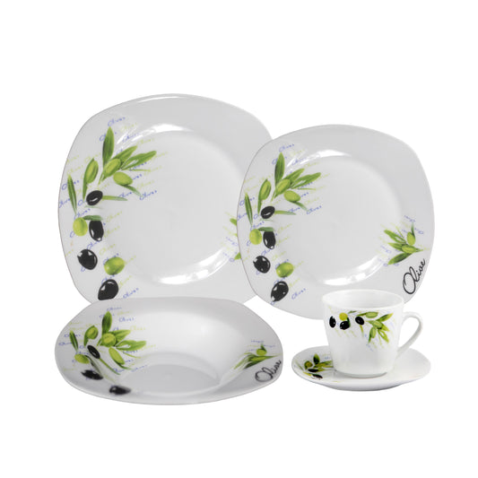 Lorren Home Trend Porcelain Olive Dinnerware 20-piece Set