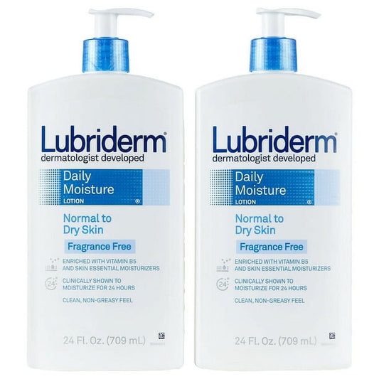 Lubriderm Daily Moisture Body Lotion, Fragrance-Free (24 oz., ea. 2 pk.)