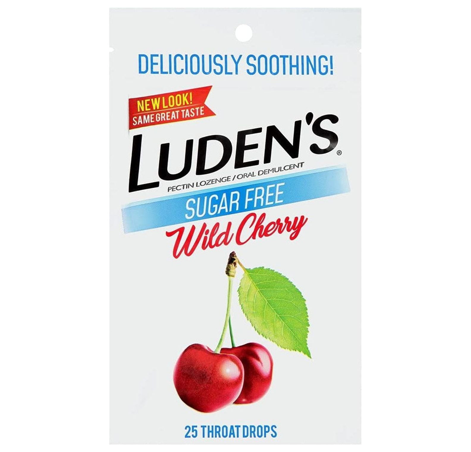 Luden's Cough Drops | Sugar-Free Wild Cherry | 25 Drops Each | Pack of 12