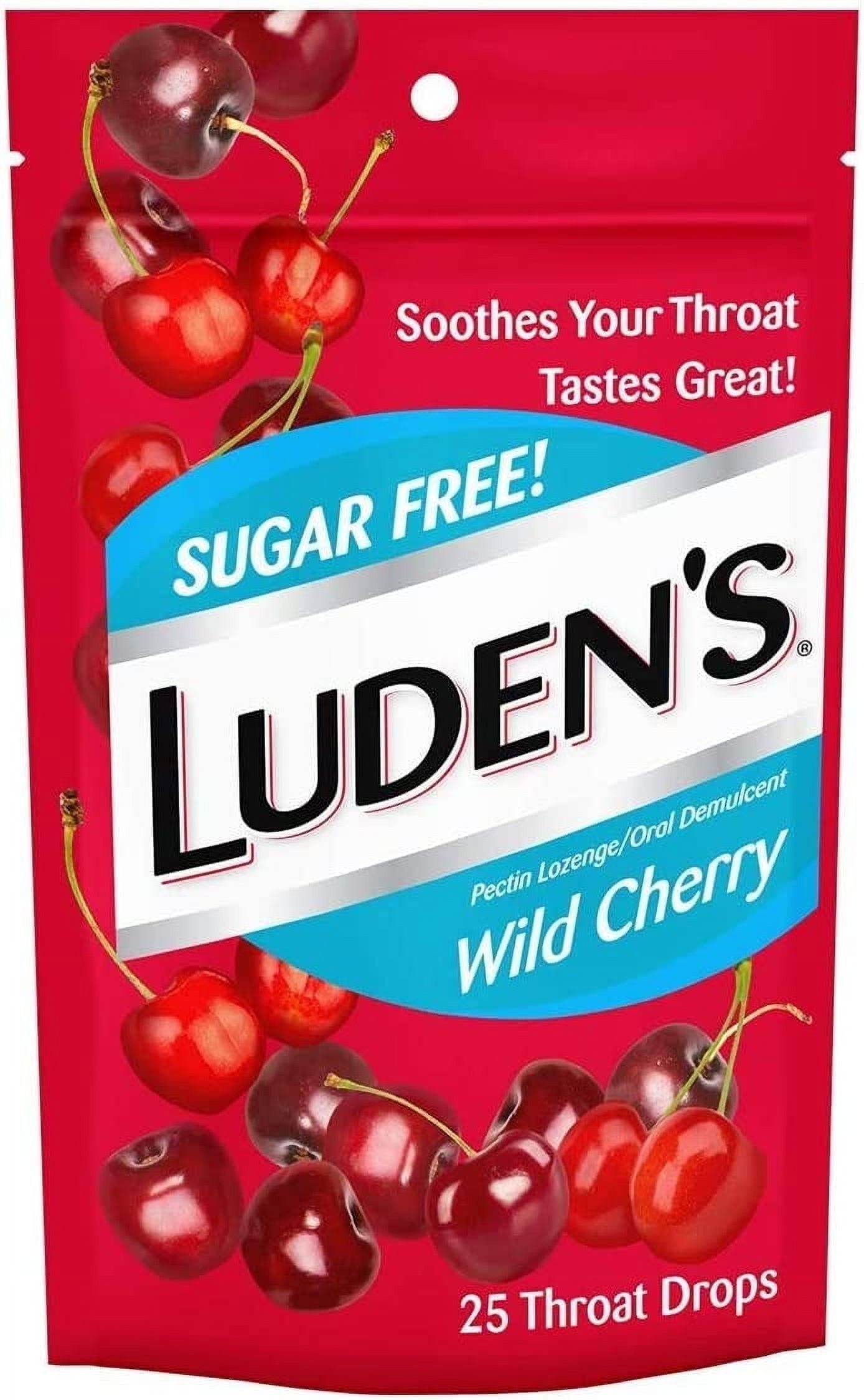 Luden's Throat Drops Sugar Free Wild Cherry 25 EA - Buy Packs and SAVE (Pack of 2)