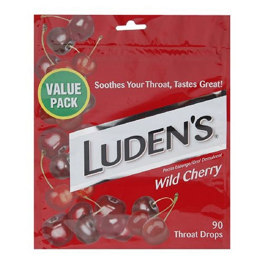 Ludens Wild Cherry Throat  Drops, Oral Demulcent  -  90 Drops, 6 Pack