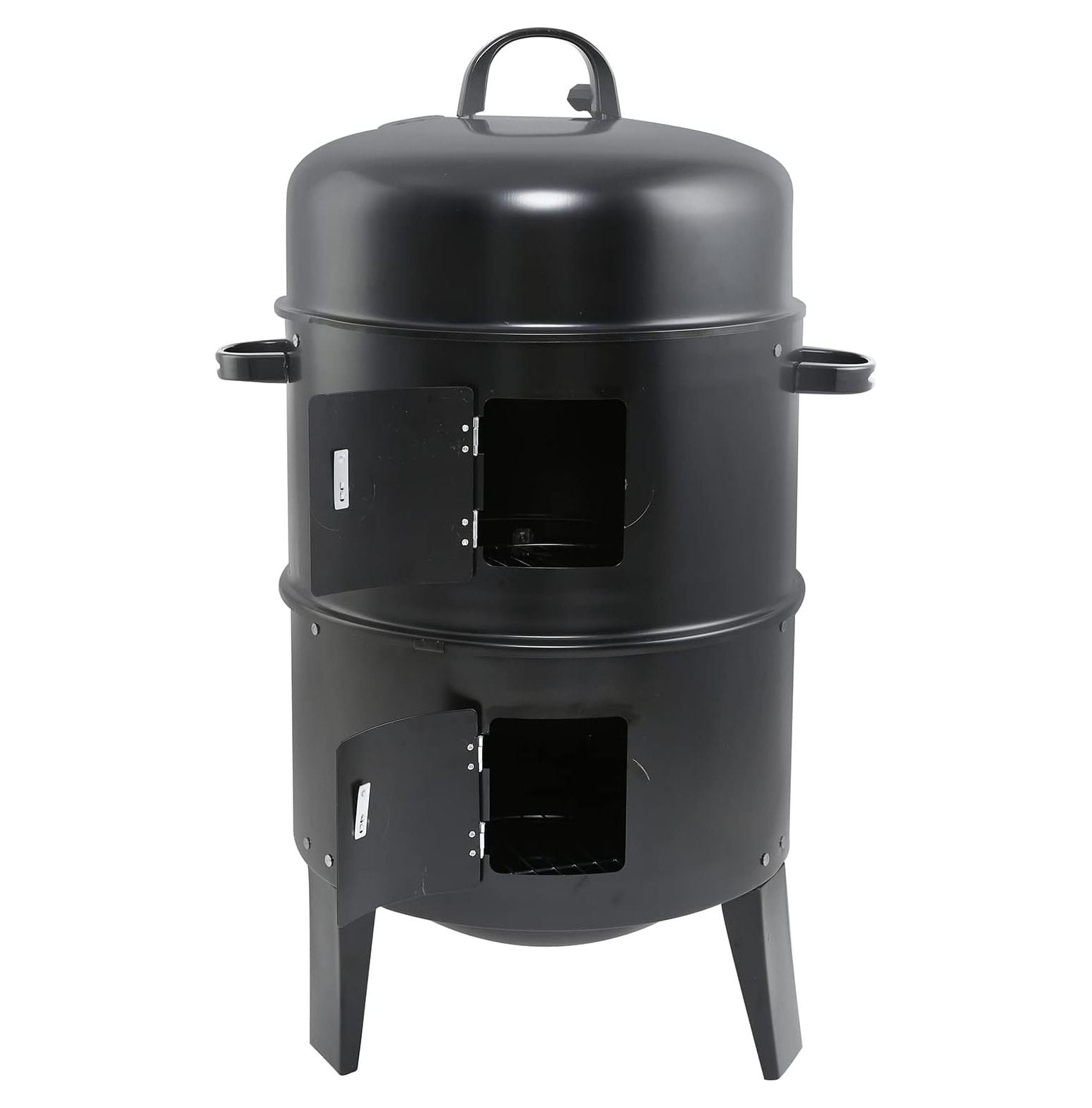 Lwory 32" Charcoal Smoker BBQ Grill, 3IN1 Outdoor Vertical Smoke Portable Meat Cooker, Black