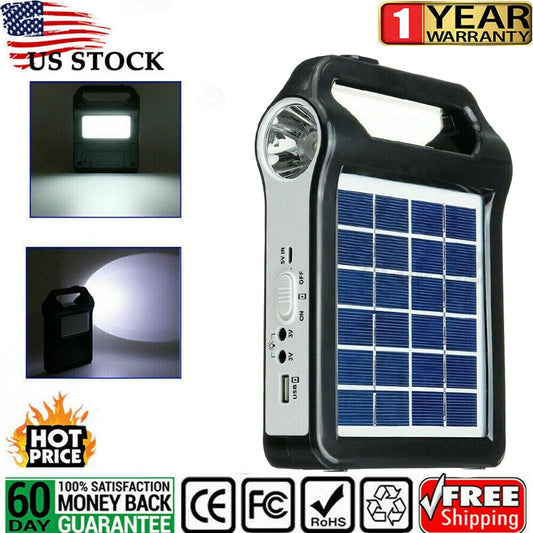 MDHAND USB Portable Solar Panel Power System USB Charging Generator Camping With LED