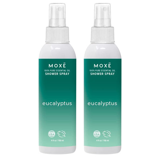 MOXE Eucalyptus Shower Spray Essential Oils Shower Mist for Sinus Relief and Relaxation 4 oz 2 Pk