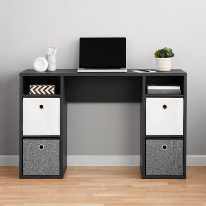 Mainstays 4-Cube Storage Desk, White Grain