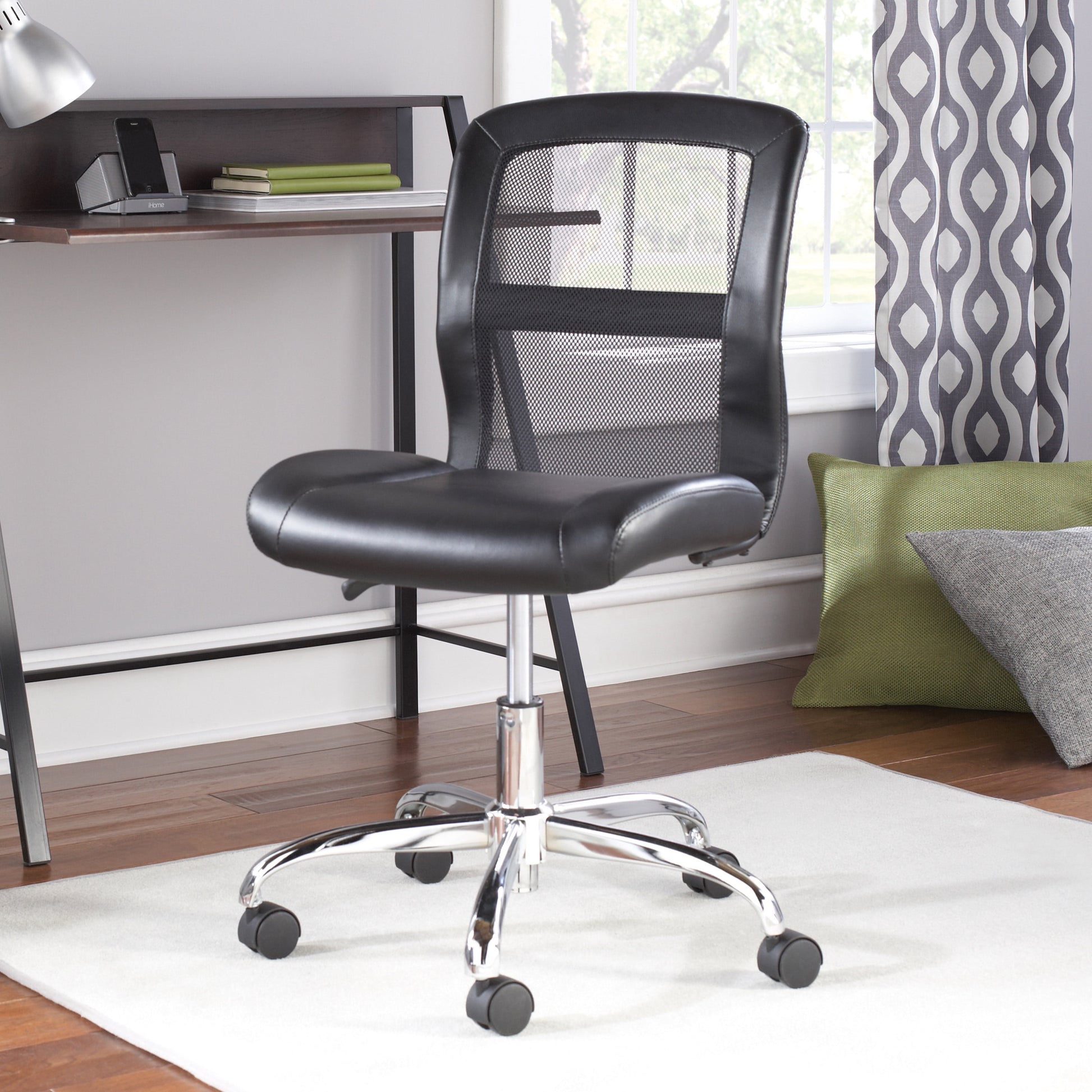 Mainstays Mid-Back, Vinyl Mesh Task Office Chair, Black