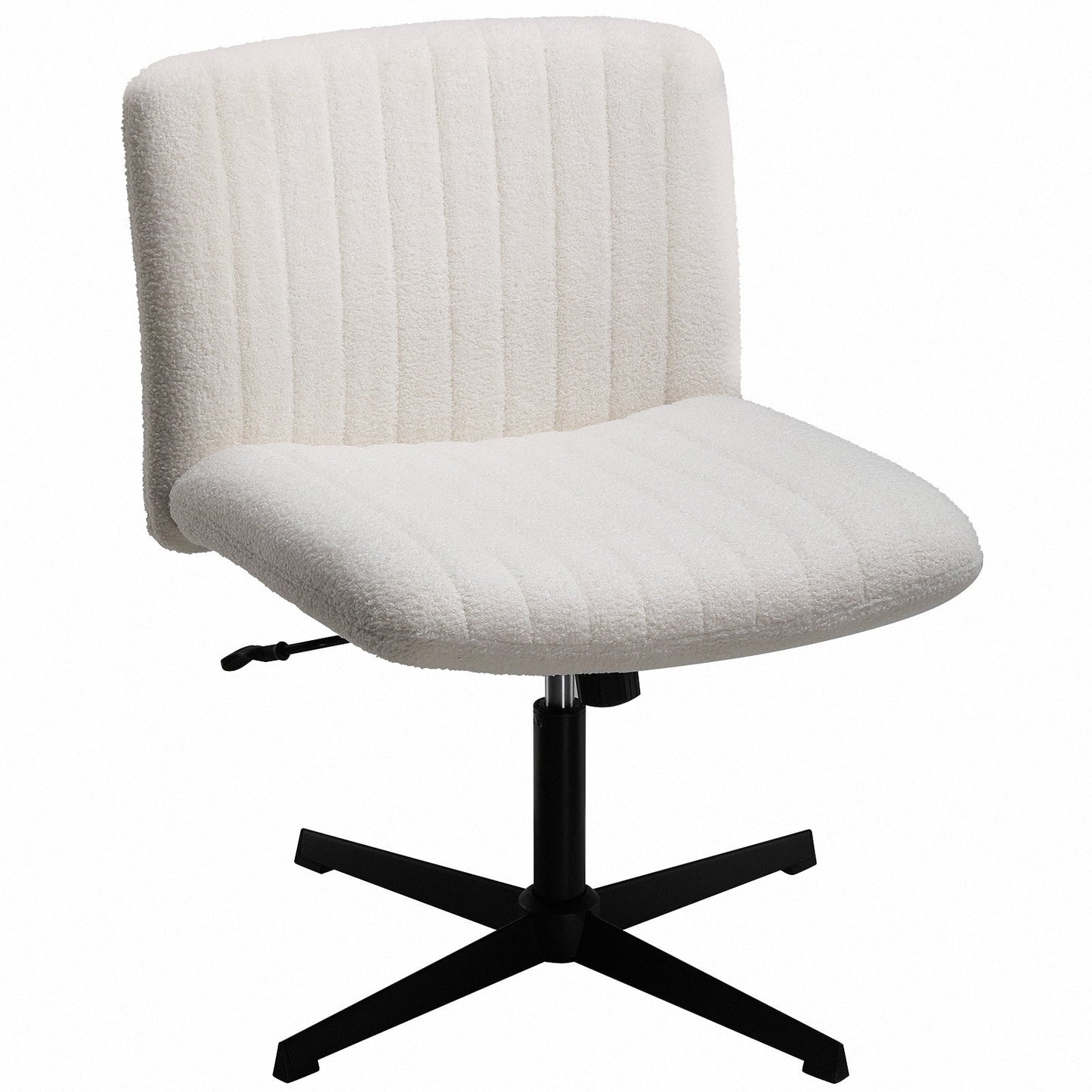 Mainstays Oversized Wide Seat Channel Upholstered Office Criss-Cross Chair, White Boucle