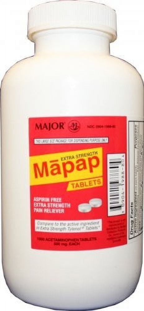 Major Mapap Extra Strength Tablets, 500 mg, 1000 Count