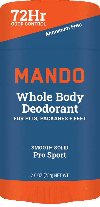 Mando Whole Body Deodorant for Men - Smooth Solid Stick - Aluminum Free - Pro Sport - 2.6oz