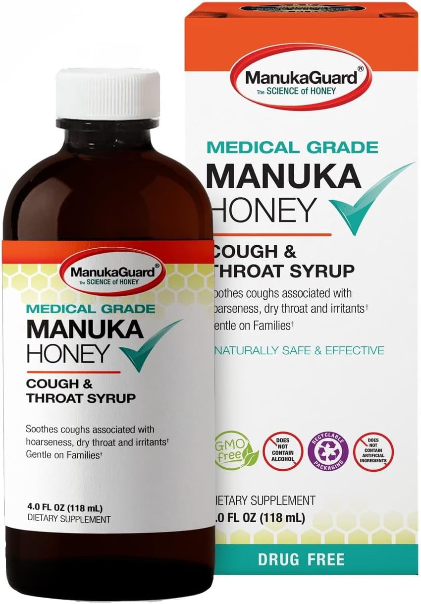 Manuka Honey Cough And Throat Syrup, 4 Oz, 2 Pack