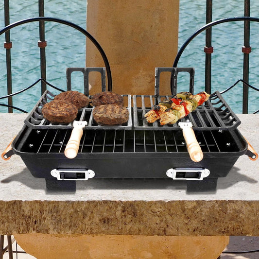 Marsh Allen Cast Iron Hibachi Tabletop Charcoal BBQ Grill