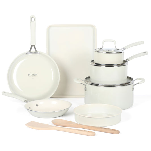 Martha Stewart Everyday Charlemont 12-Piece Linen Aluminum Cookware Set