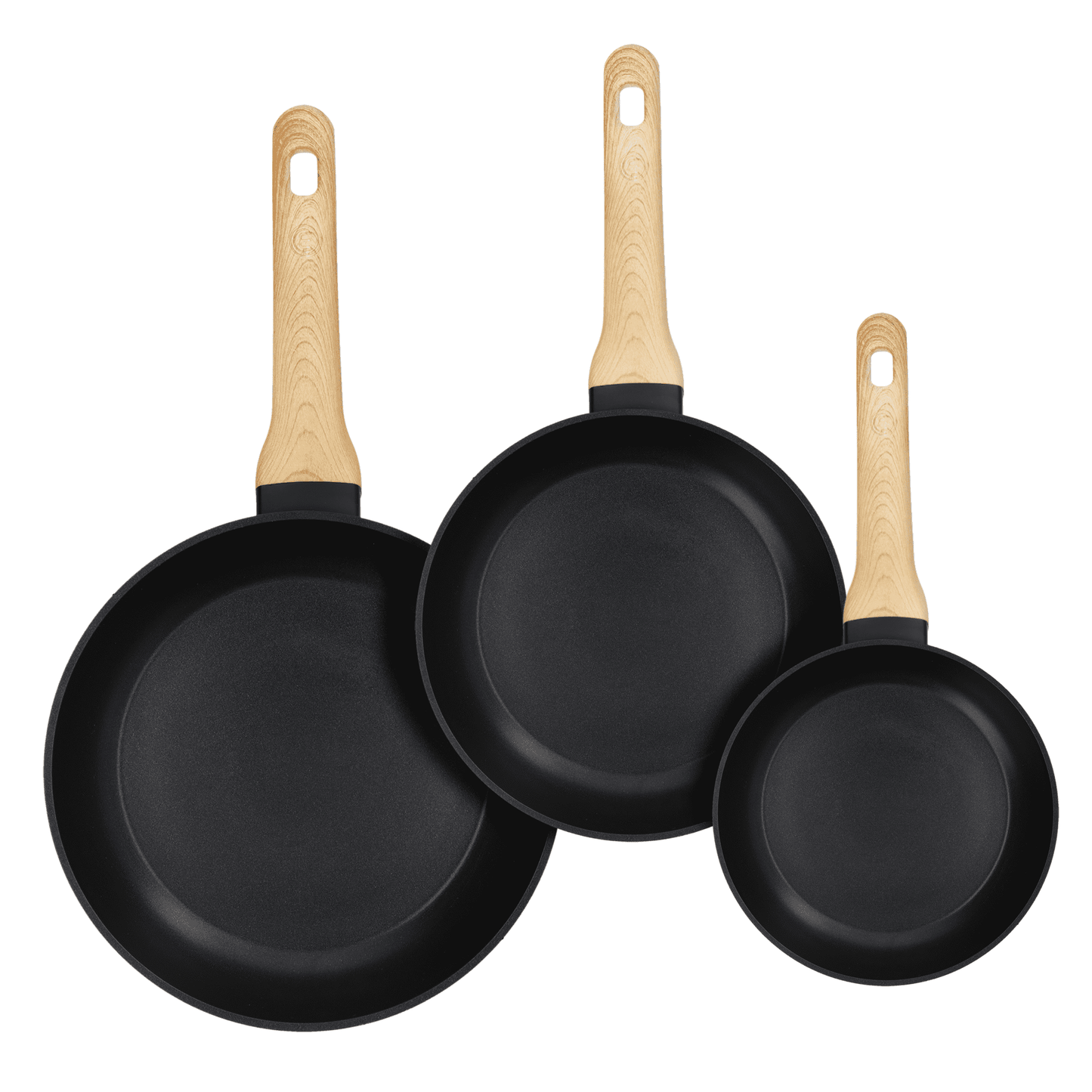 MasterChef Set of 3 Frying Pans, 8", 10", 12" Non Stick Fry Skillets