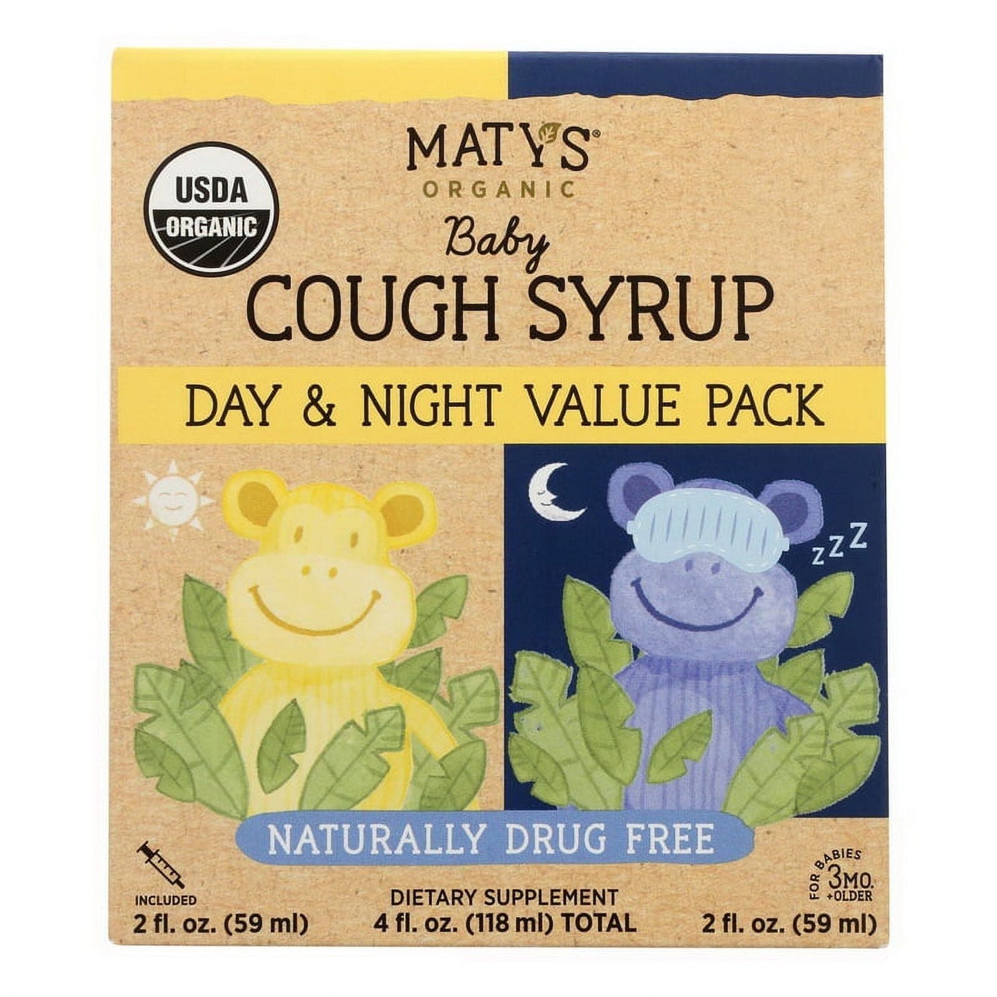 Maty's Organic Baby Cough Syrup Day & Night Value Pack, 4 fl oz