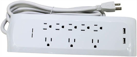 MaxxHaul 8 Outlet Power Strip with 2 USB Charging Ports, 8' 14/3 Extension Cord