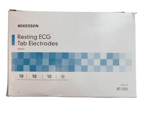 McKesson 87-220 Single use Resting ECG Tab Electrode Non-Radiolucent Vinyl Material - Box of 1000 Electrodes