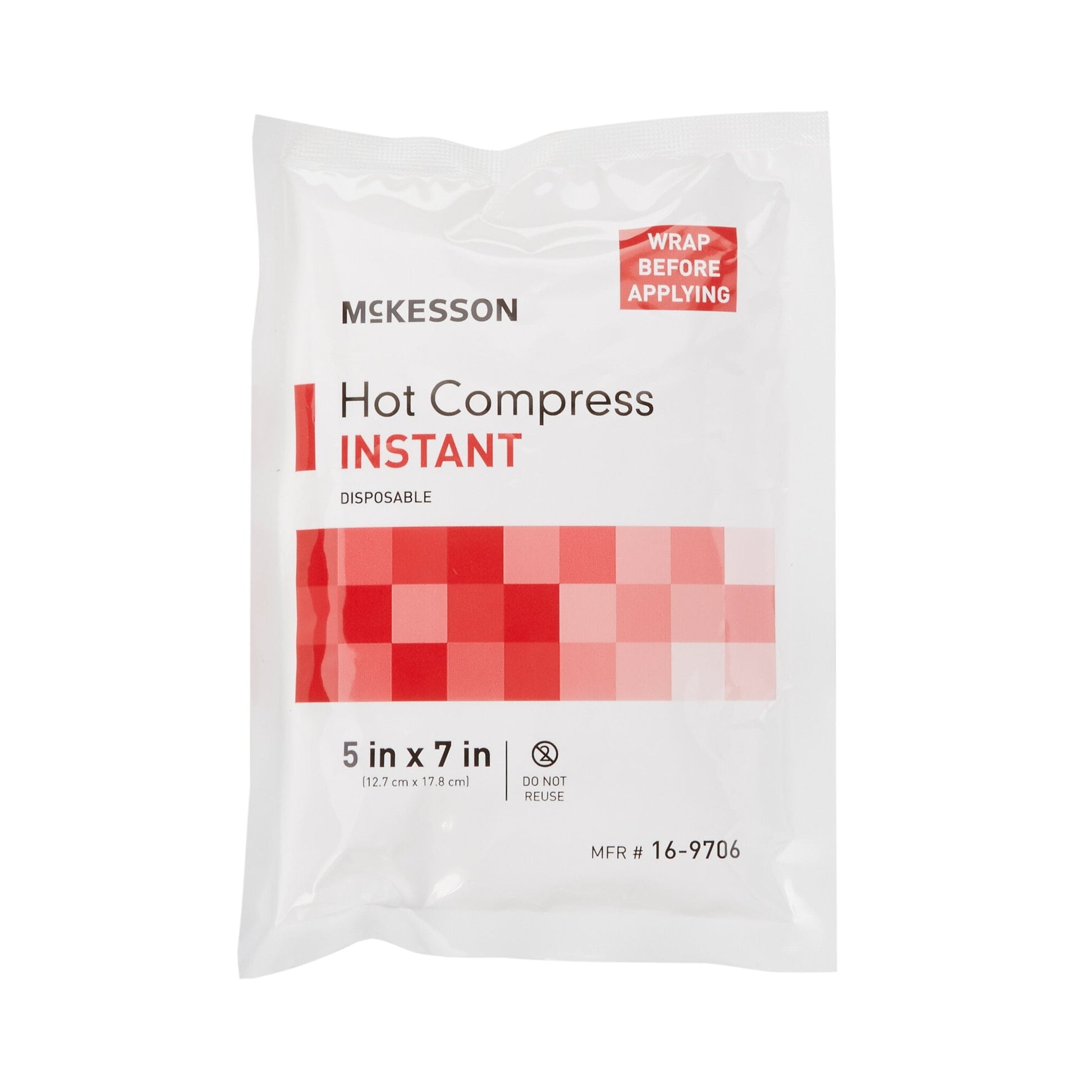 McKesson Hot Compress for Pain and Swelling, Instant Hot Pack, 5 in x 7 in, 1 Count, 24 Packs, 24 Total