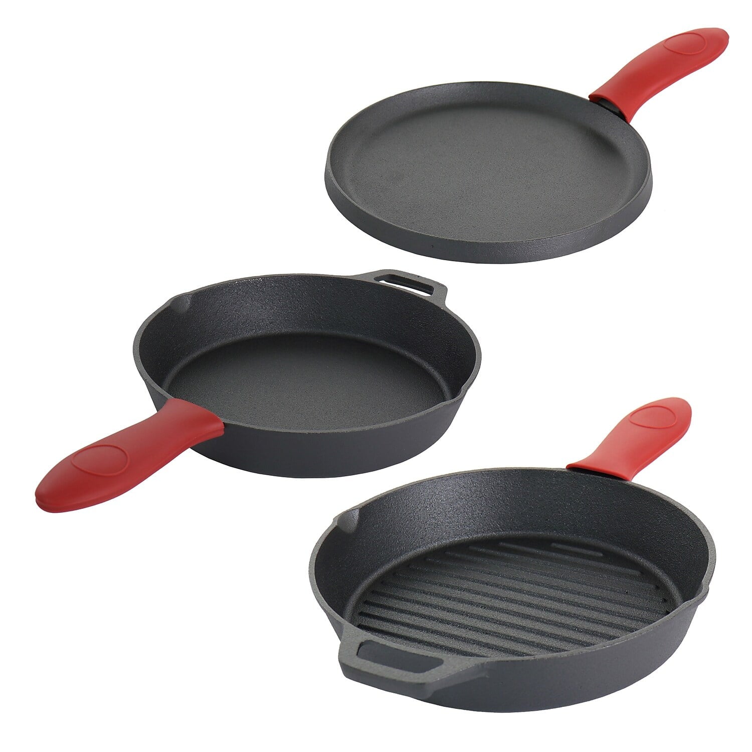 MegaChef Cast Iron 6 Piece Cookware Set Black (936112862M)