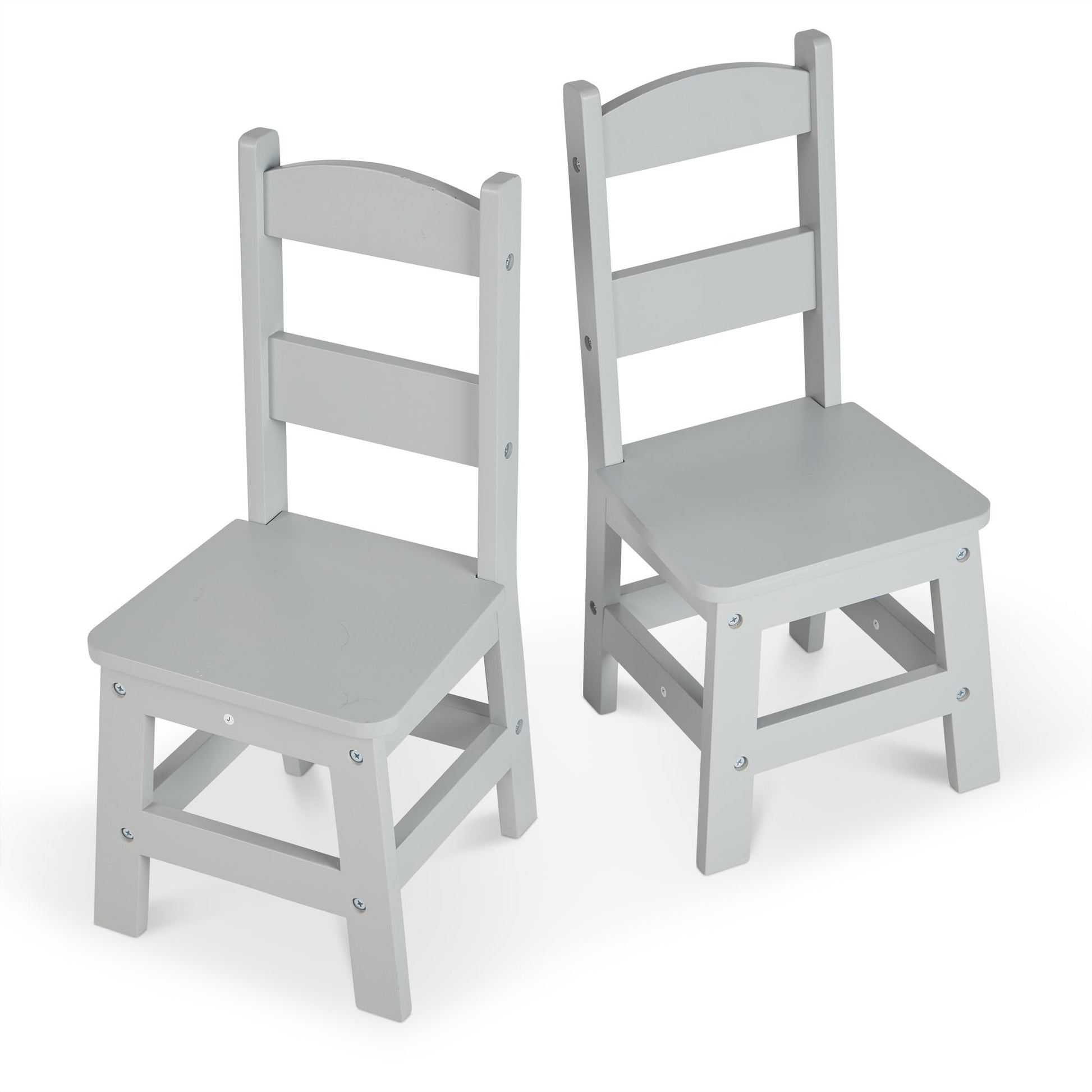 Melissa & Doug Kids Furniture Wooden Chair Pair - Gray