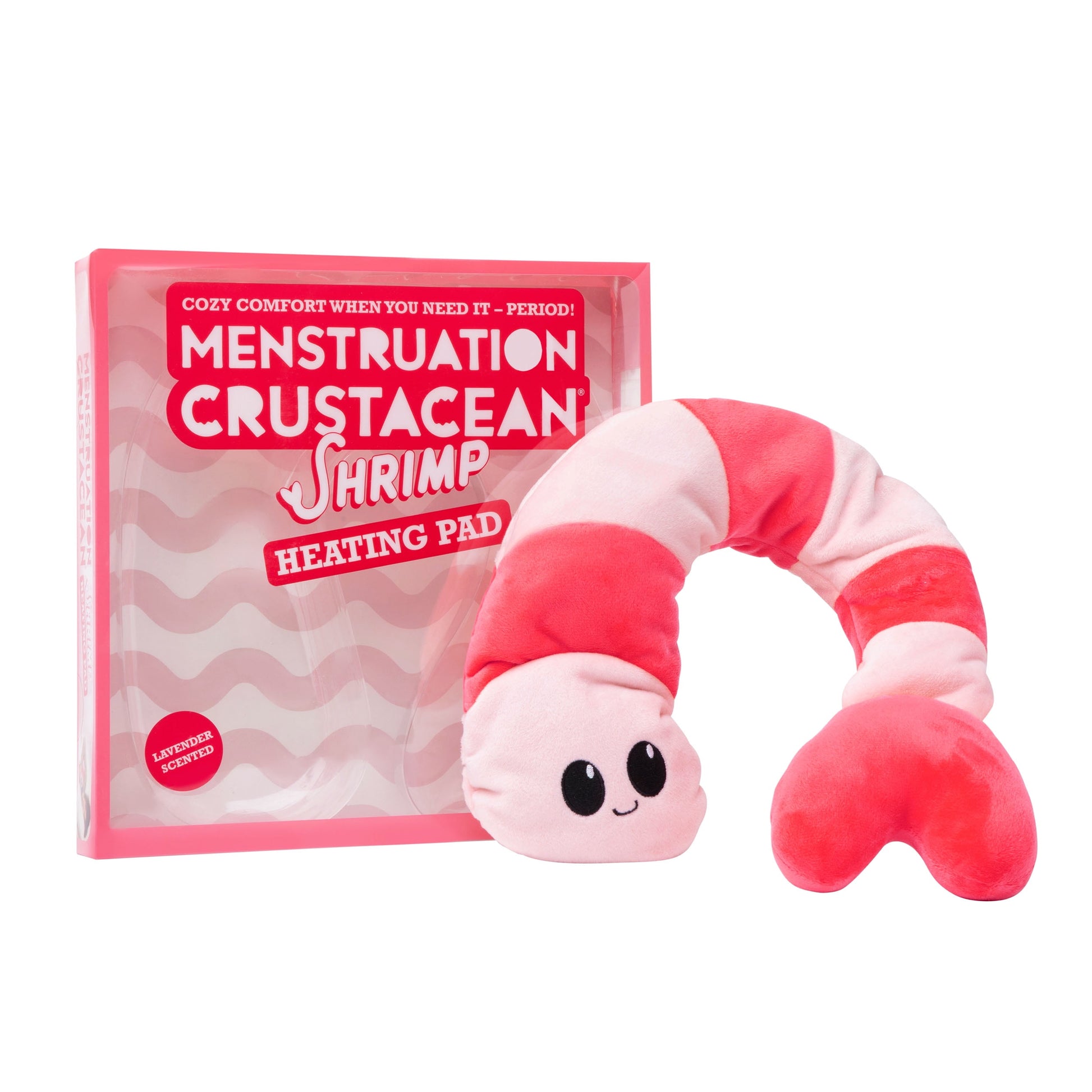 Menstruation Crustacean Shrimp: Lavender-Scented Microwavable Heating Pad for Period Cramps by What Do You Meme?