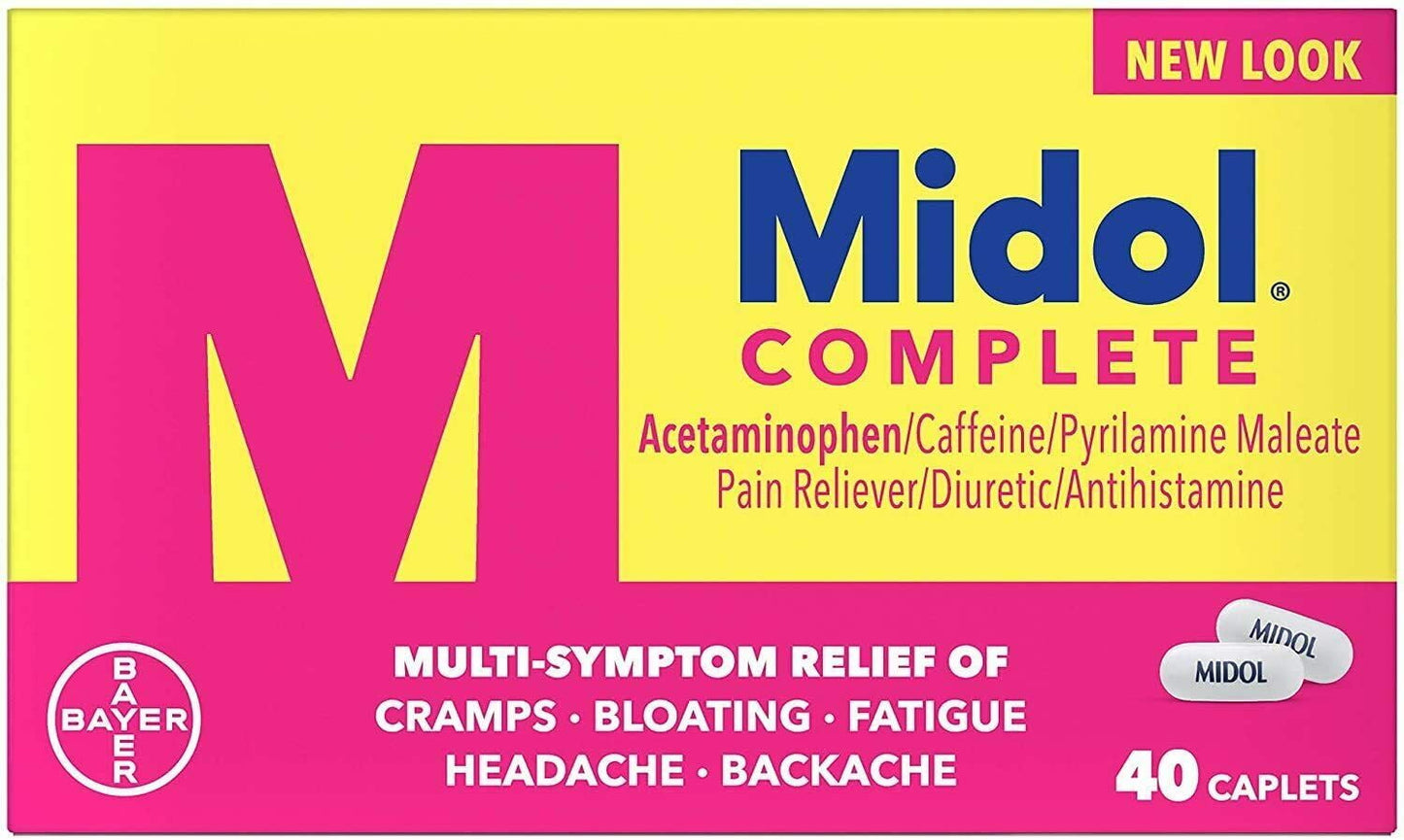 Midol Complete Maximum Strength, Pain Reliever Caplets, 40 ea (Pack of 2)