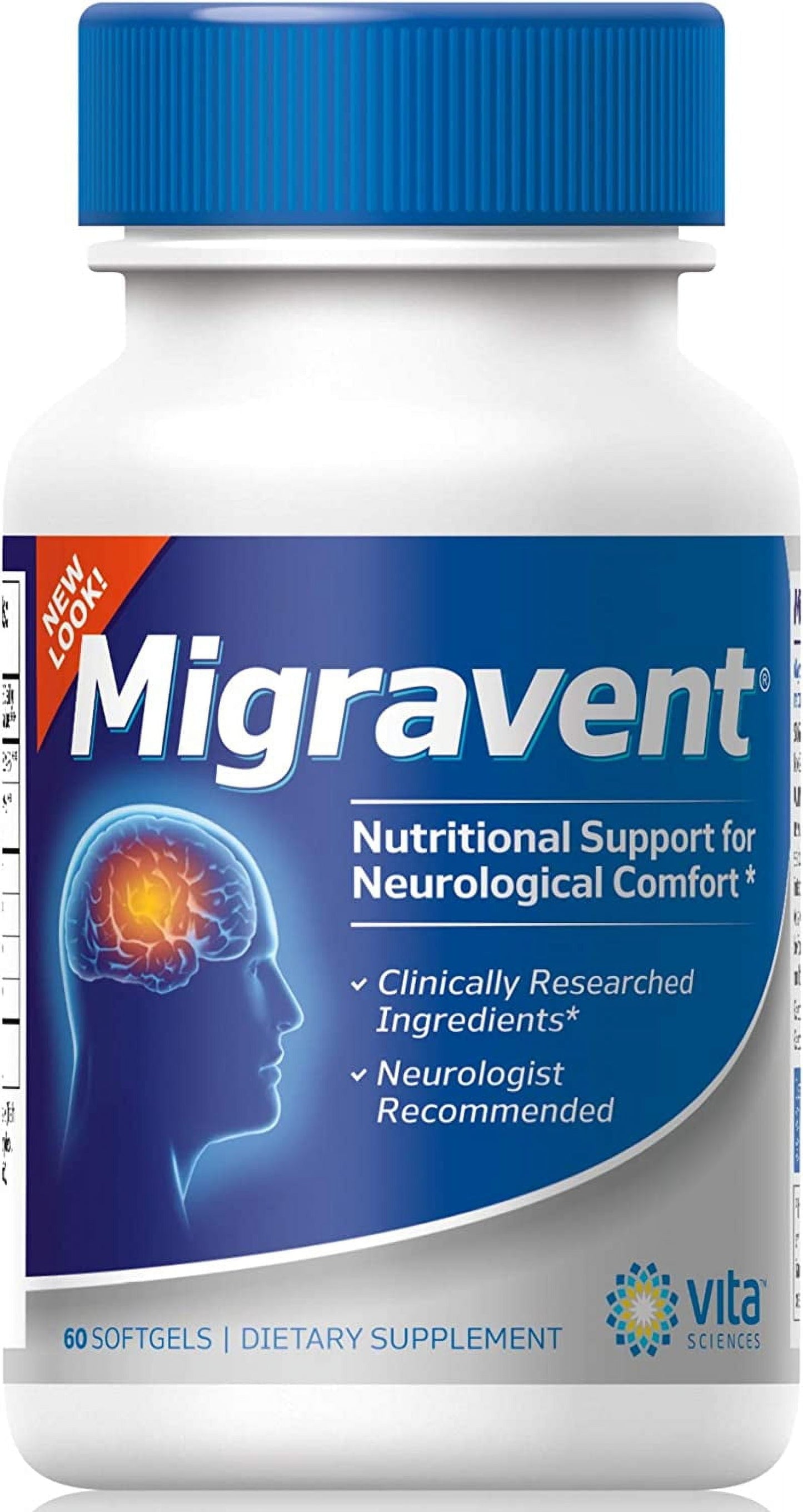 Migravent - nutritional support formula for cranial comfort- Advanced neurological support formula with specialized PA free butterbur, CoQ10, magnesium, riboflavin and unique absorption enhancer