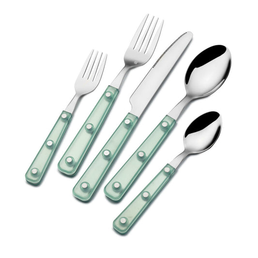 Mikasa Green Translucent Handle 20-Piece Flatware Set, Service for 4