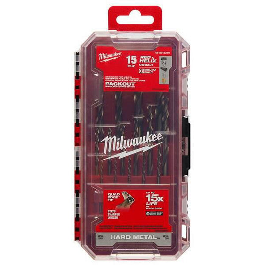 Milwaukee 15-Piece RED HELIX Cobalt Drill Bit Set