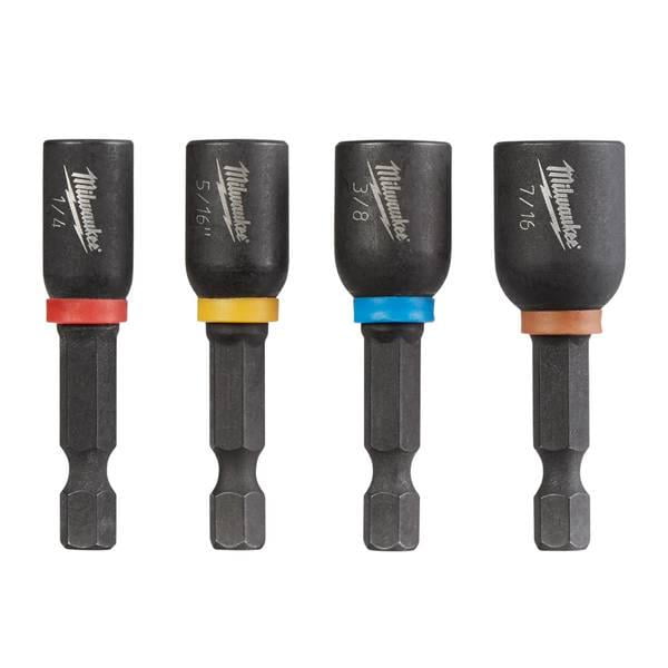 Milwaukee 4-Piece SHOCKWAVE 1-7/8  Magnetic Nut Driver Set