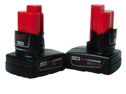 Milwaukee 48-11-2440 M12 4.0 Ah MAX Lithium Ion Battery Pack Two Pack