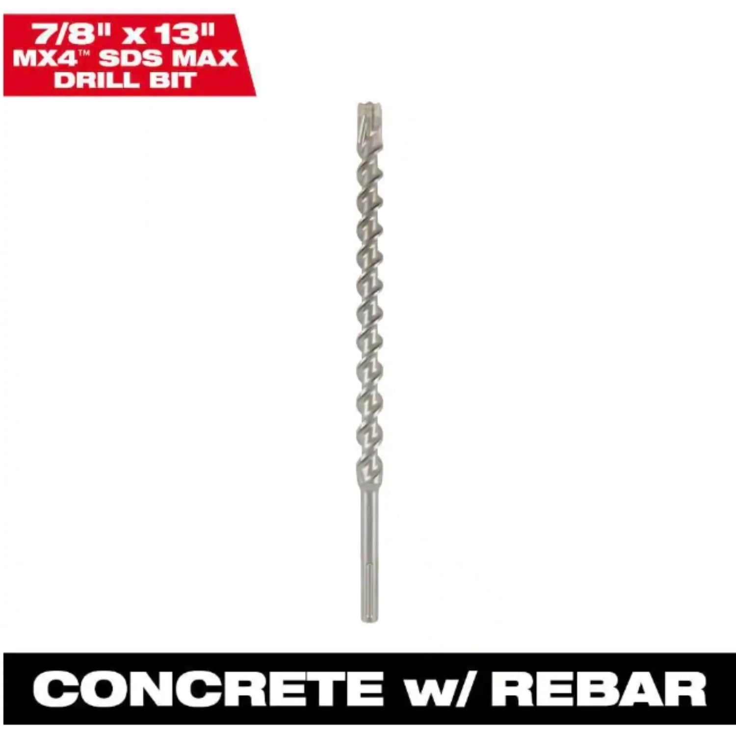 Milwaukee 48-20-8444 7/8 in. x 13 in. 4-Cutter SDS-MAX Carbide Drill Bit